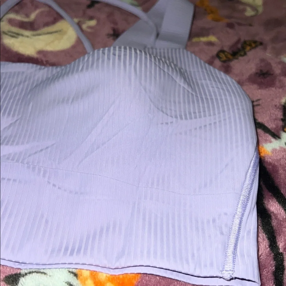 Lululemon Like a Cloud Ribbed Longline Bra *Light Support S 4 Lavender frost